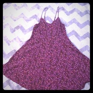 Fit & Flare Plus Size Purple Flower Dress